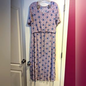 Latched Mama Drawstring Nursing Dress Large